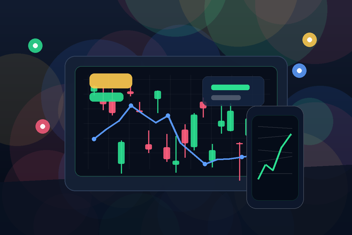 Imagen generada de un escritorio con panel de trading para Latinoamérica